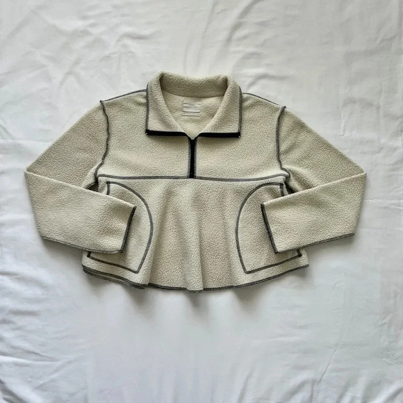 Urban Outfitters Posie Fleece Half Zip Sweatshirt - Picture 2 of 7